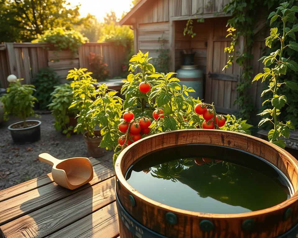 Brennnesseljauche Herstellung für Tomaten