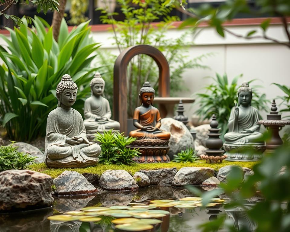 Buddha-Statuen Materialien im Garten