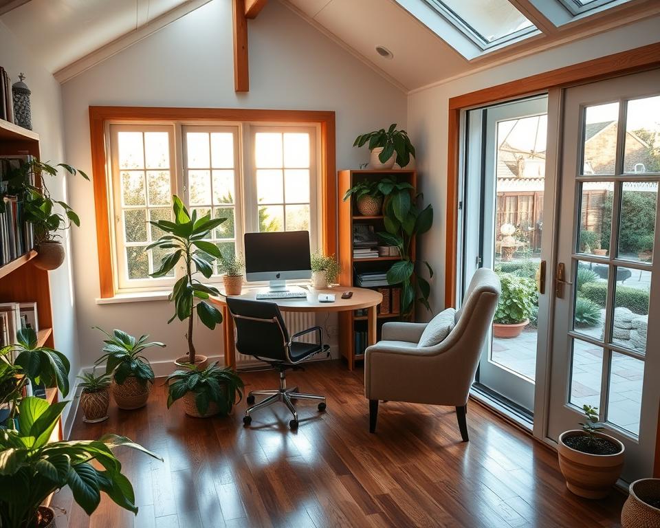 Büro im Gartenhaus einrichten