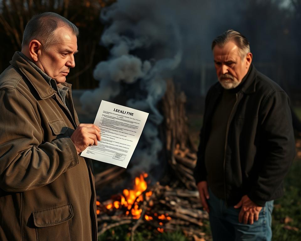 Bußgelder für Feuer im Garten
