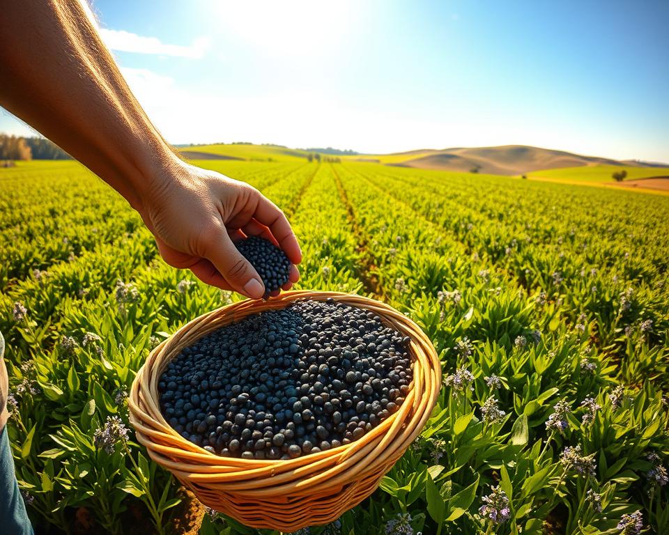 Chia-Samen Ernte