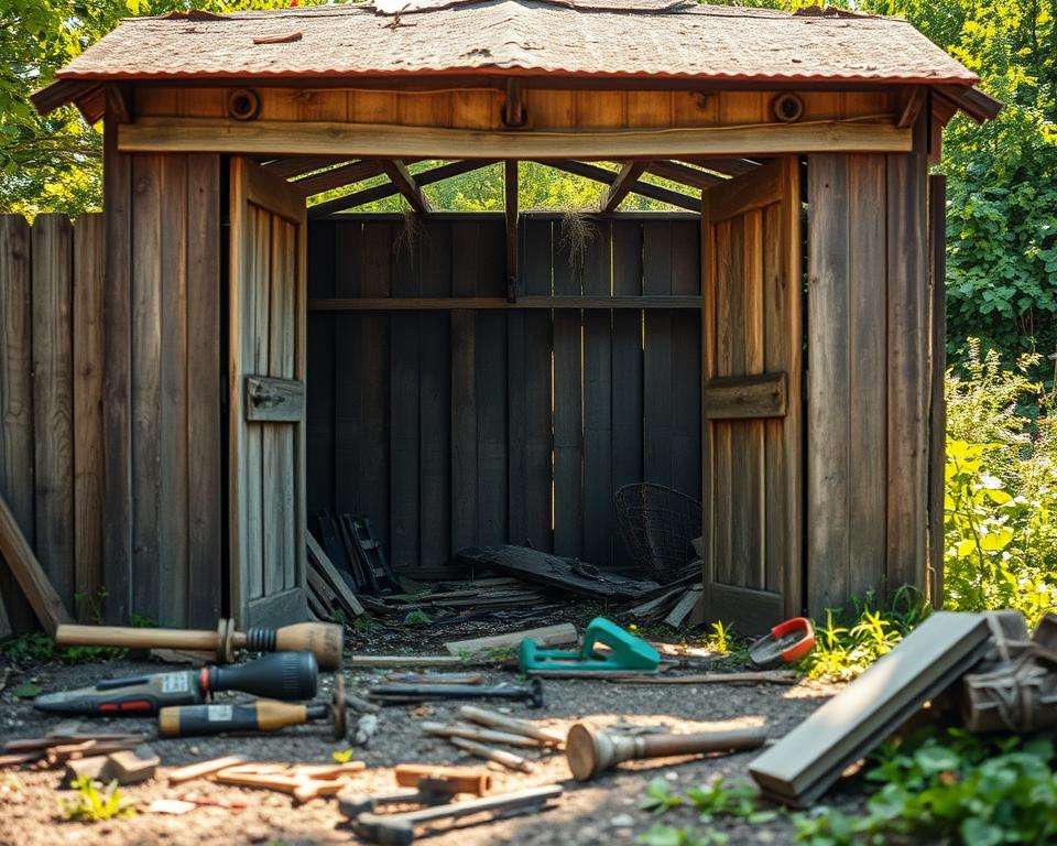 DIY Abriss Gartenhaus