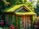 Dachbegrünung auf dem Gartenhaus