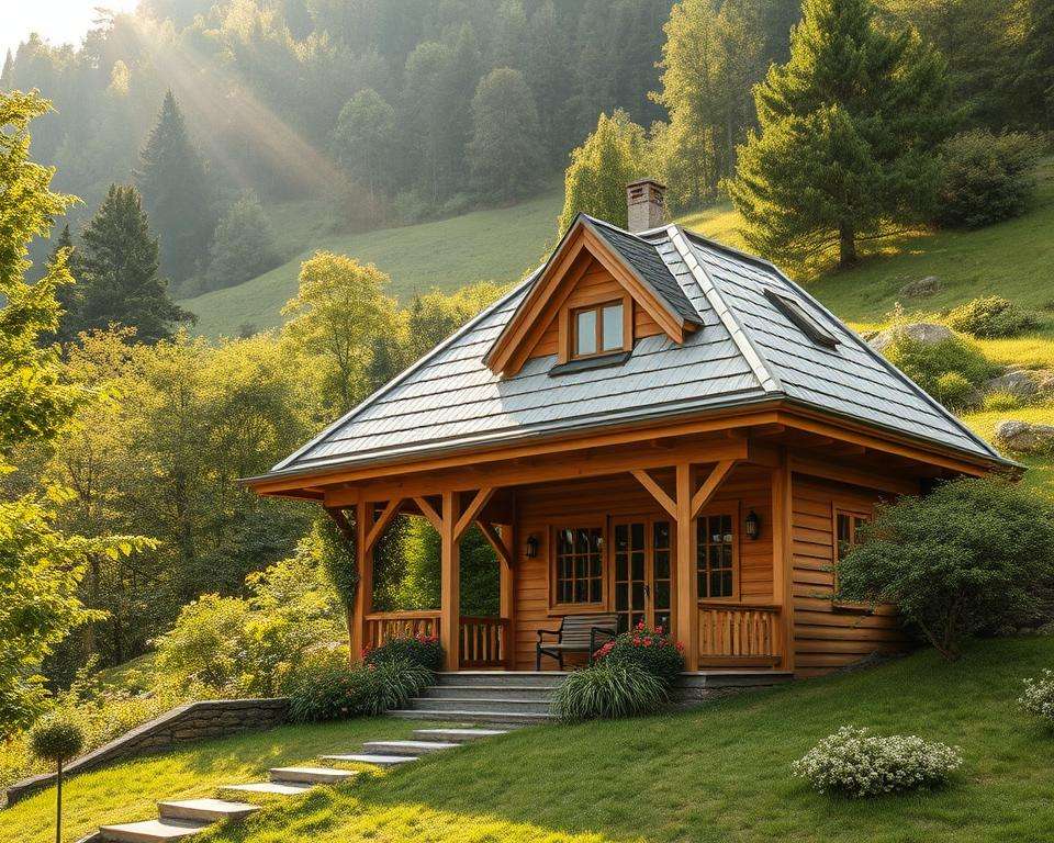 Dachform Gartenhaus Hanglage