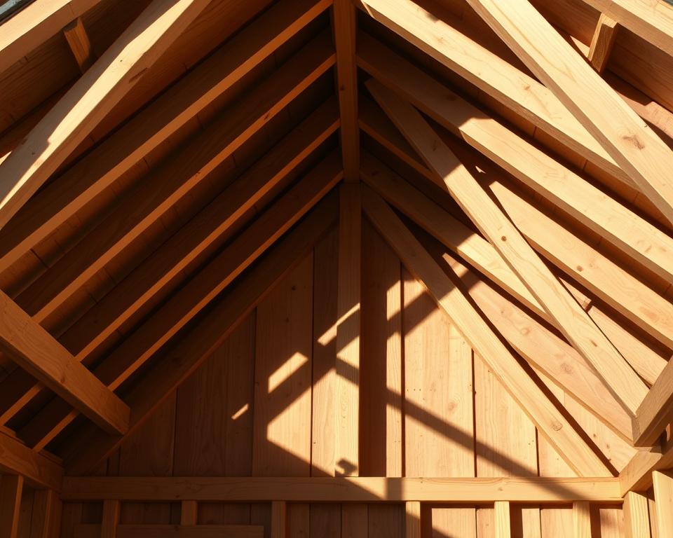 Dachkonstruktion Gerätehaus Sparren