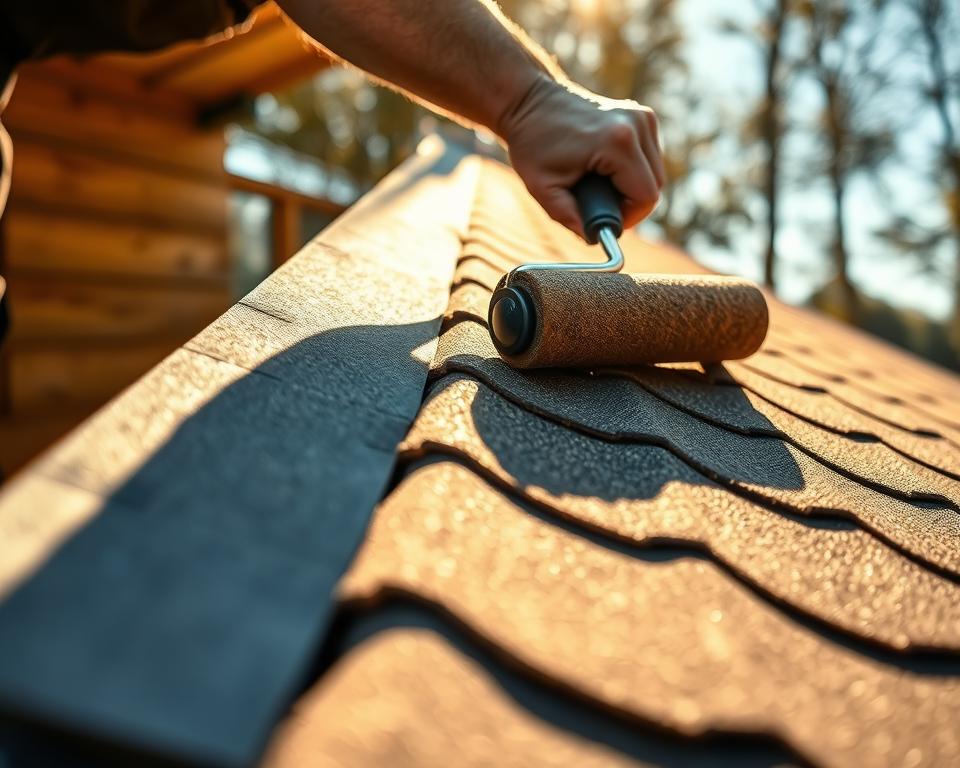 Dachpappe Verlegung auf Pultdach