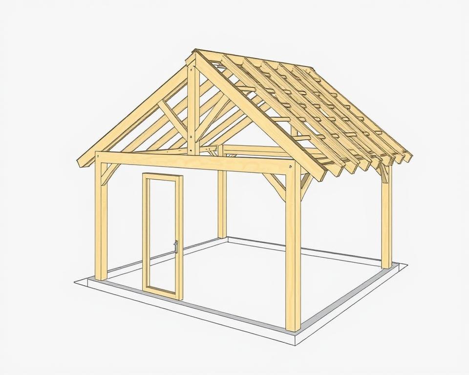 Dachstuhl Konstruktion Gartenhaus