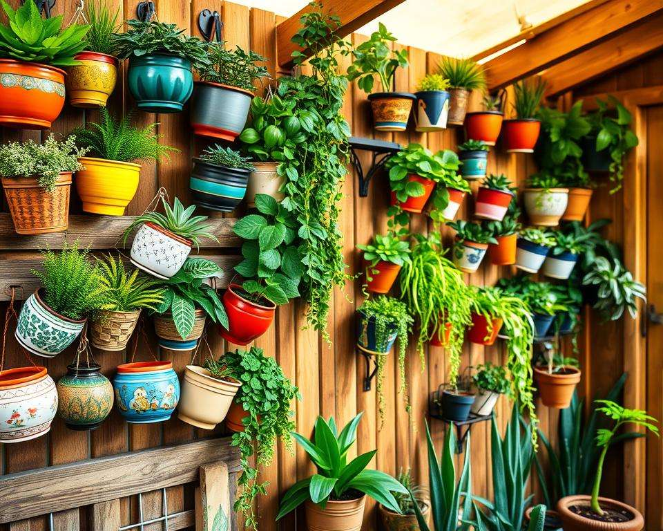 Dekorative Pflanzgefäße Wandgestaltung