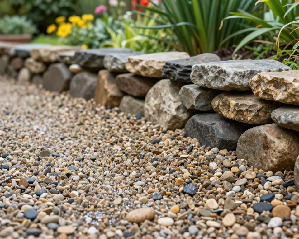 Drainage-Schicht für Steinhaufen