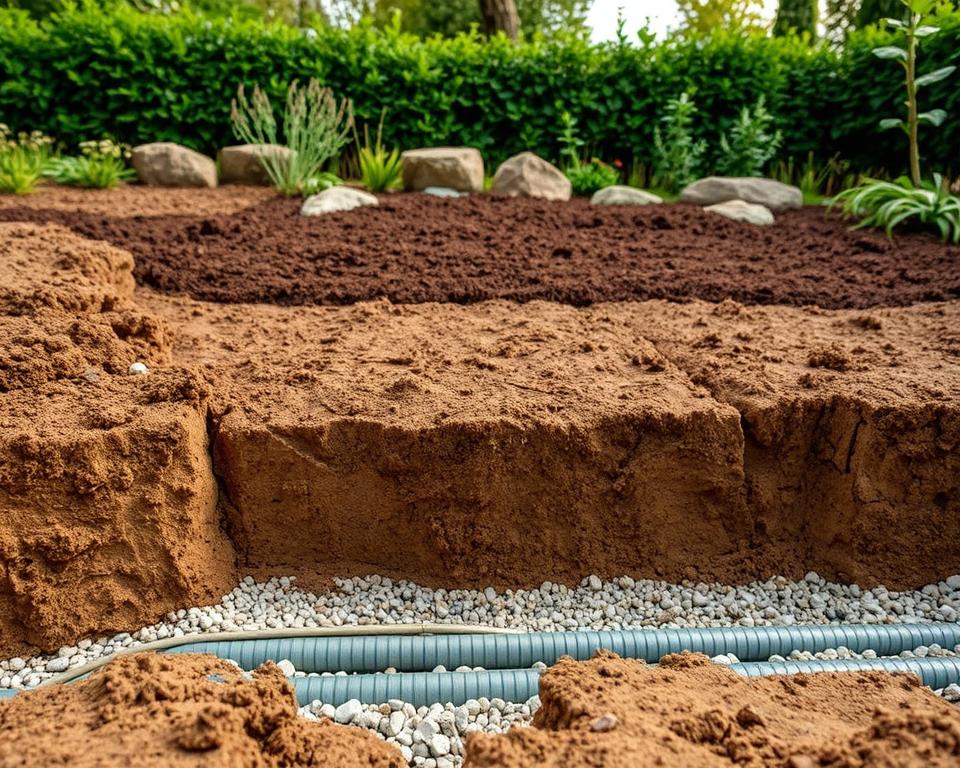Drainage Steingarten Bodenvorbereitung