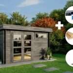 ECO Set - Gartenhaus Leandro - 28 - grau|4x3m