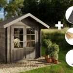 ECO Set - Gartenhaus  Palma - grau|3x3m