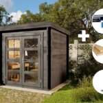 ECO Set - Gartenhaus  Paloma petit - grau|2x2m