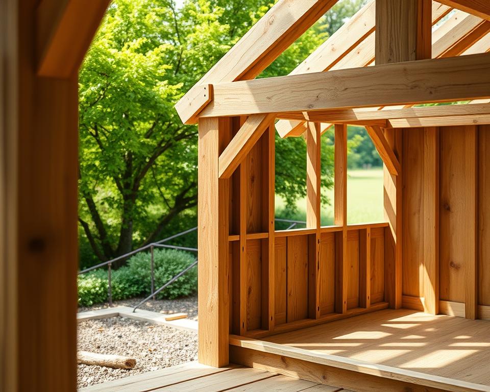 Eichen Gartenhaus Konstruktion