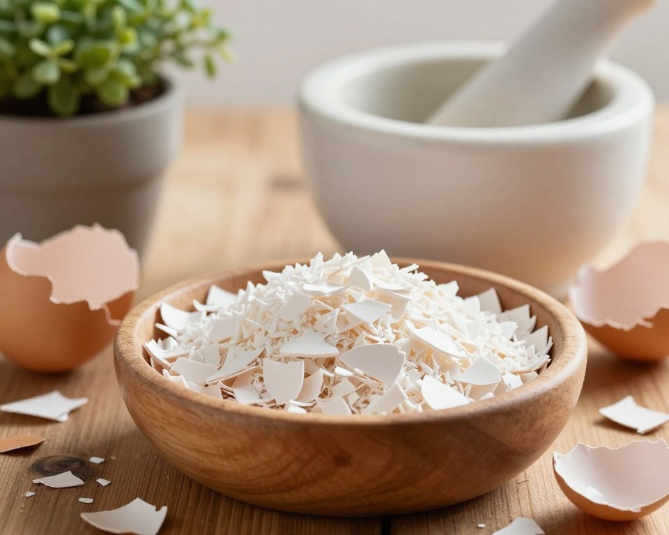 Eierschalen mahlen für Kompost