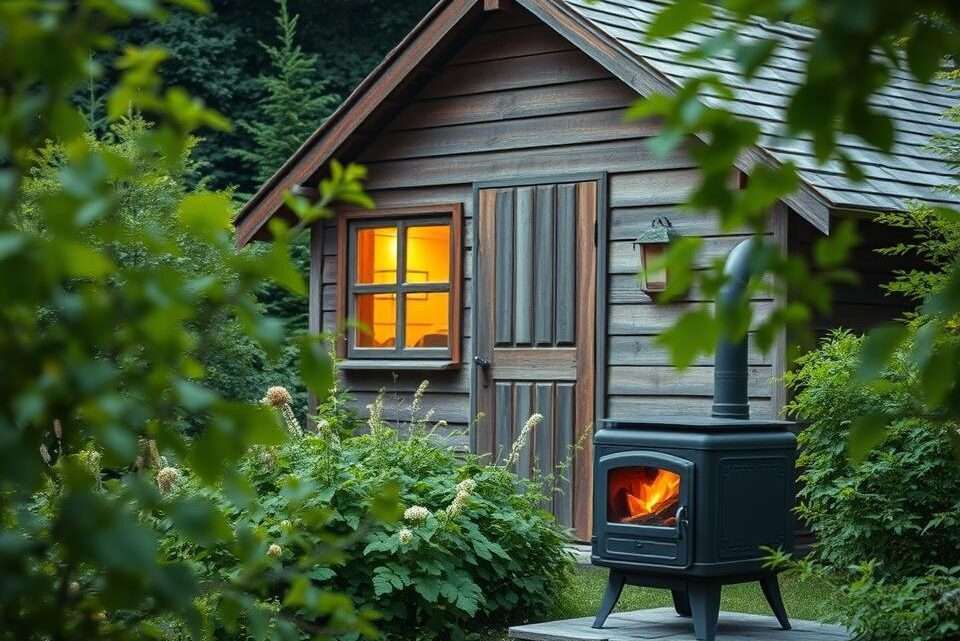 Ein Holz-Gartenhaus ohne Strom heizen: Der Ratgeber