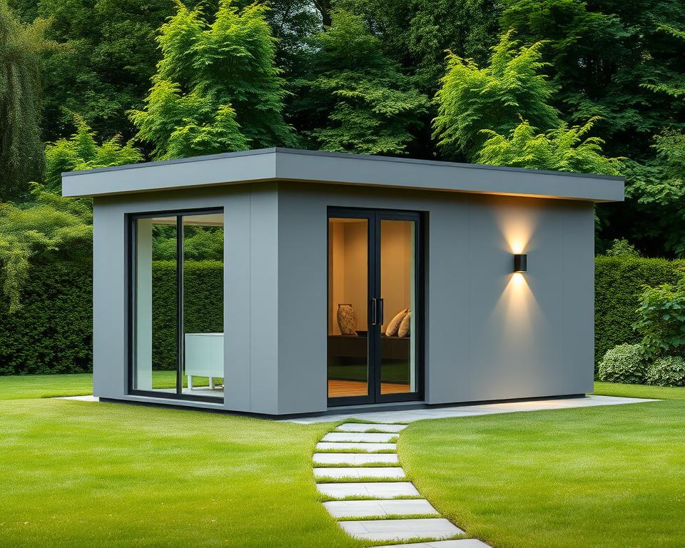 Einfacher Aufbau Gartenhaus