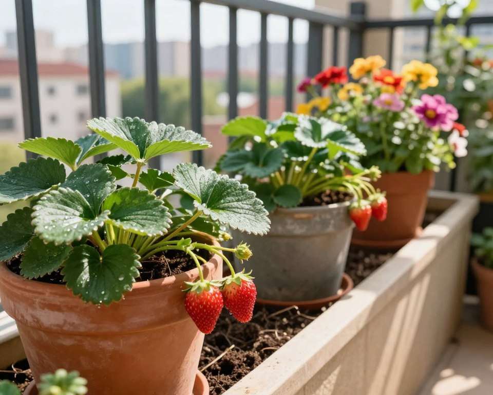Erdbeeren auf Balkon und Hochbeet