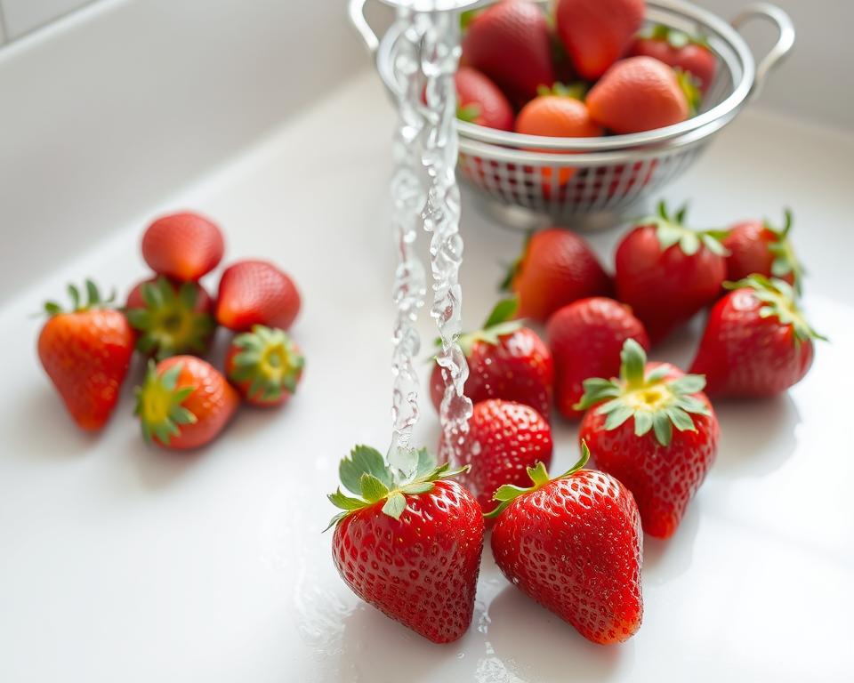 Erdbeeren waschen Anleitung