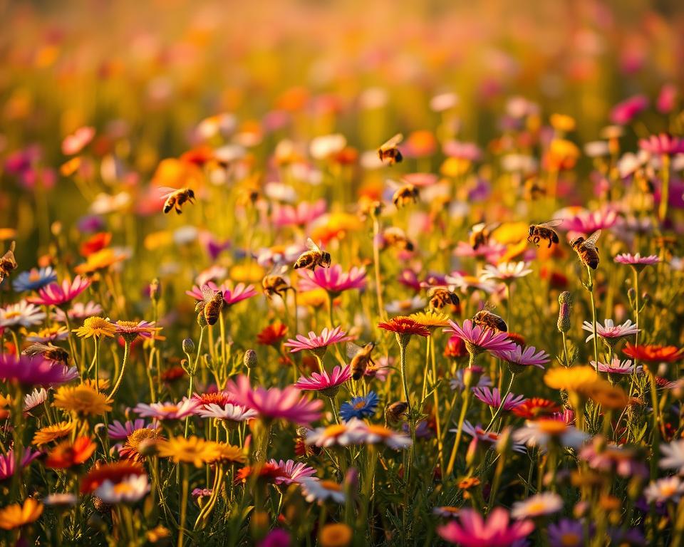Erdbienen auf Wildblumen