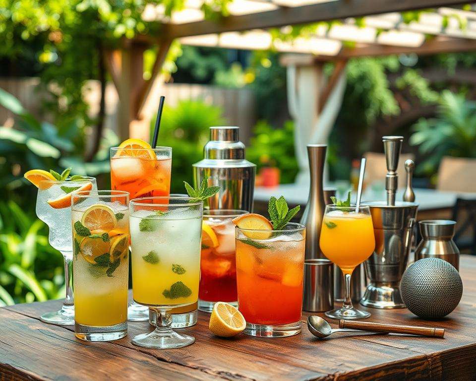 Erfrischende Getränke und Barwerkzeuge Erfrischende Getränke und Barwerkzeuge