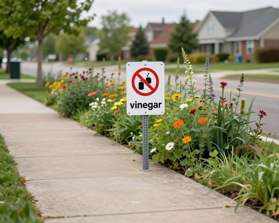 Essig Unkraut Gehweg verboten Bereiche