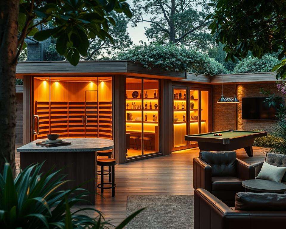 Exklusive Einrichtungsideen Gartenhaus Sauna Bar Spielzimmer