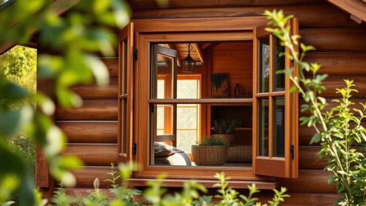 Fenstereinbau im Holz-Gartenhaus