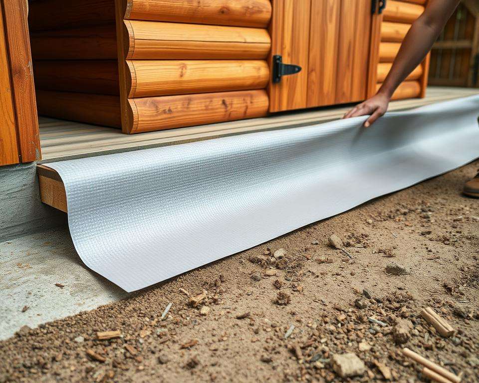 Feuchtigkeitssperre Installation Gartenhaus Fundament