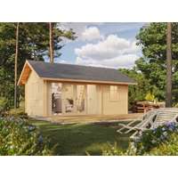 Fjordholz Fass-Sauna Modell Luxe-3 Premium|6x4m