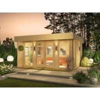 Fjordholz Fass-Sauna Modell Luxe Micro|4x3m