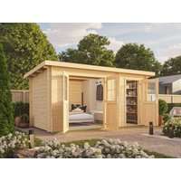 Fjordholz Fass-Sauna Modell Quadro 170 cm|4x3m