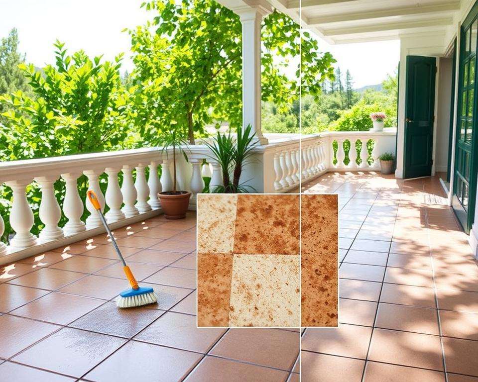 Flecken Terrasse entfernen