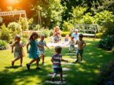 Freizeitspiele für Kinder und Erwachsene im Garten