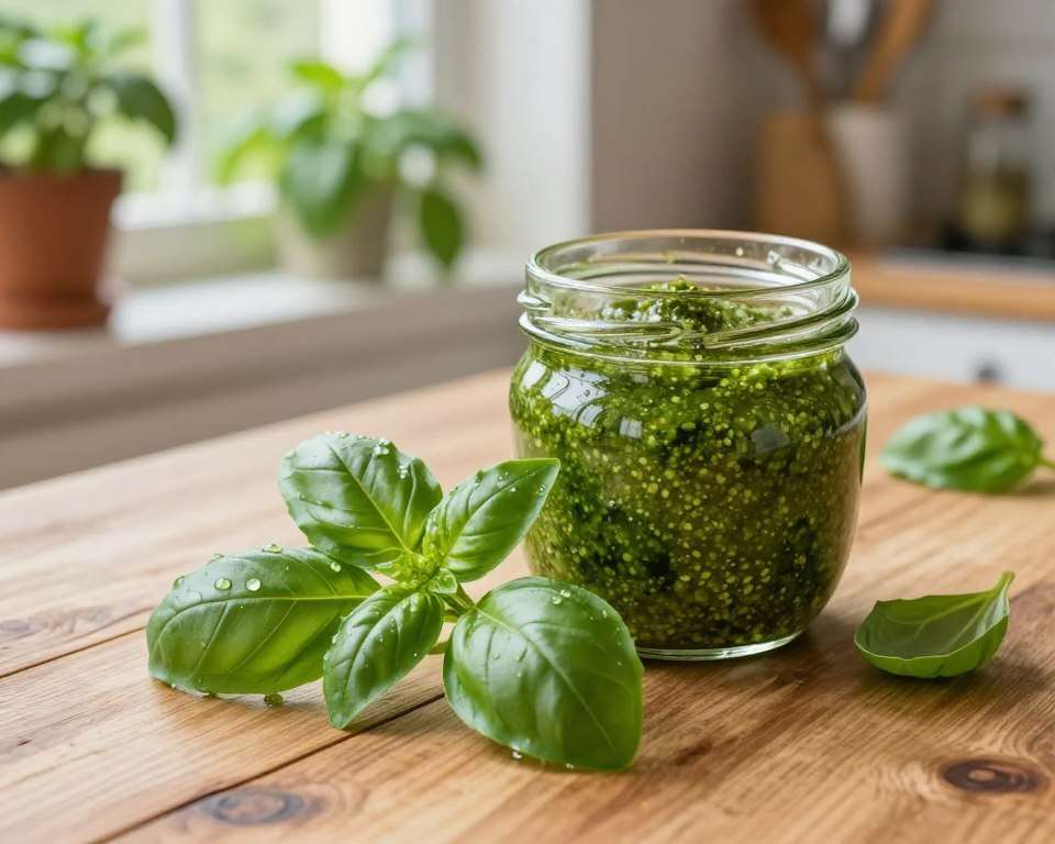 Frisches Basilikum für Pesto