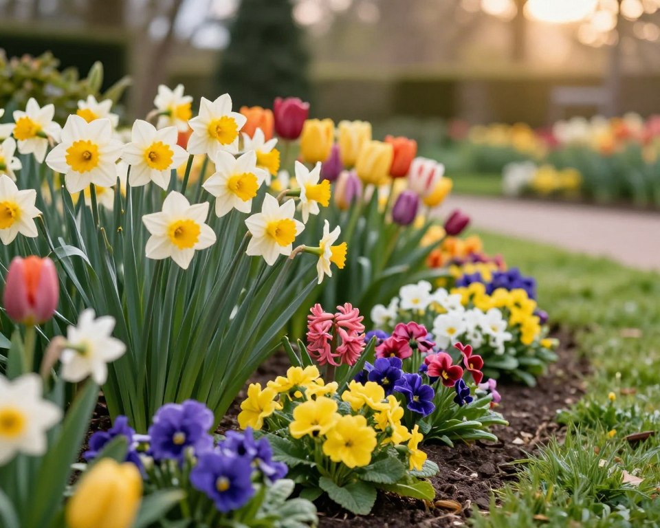 Frühjahrsblüher Beetrand Gestaltung