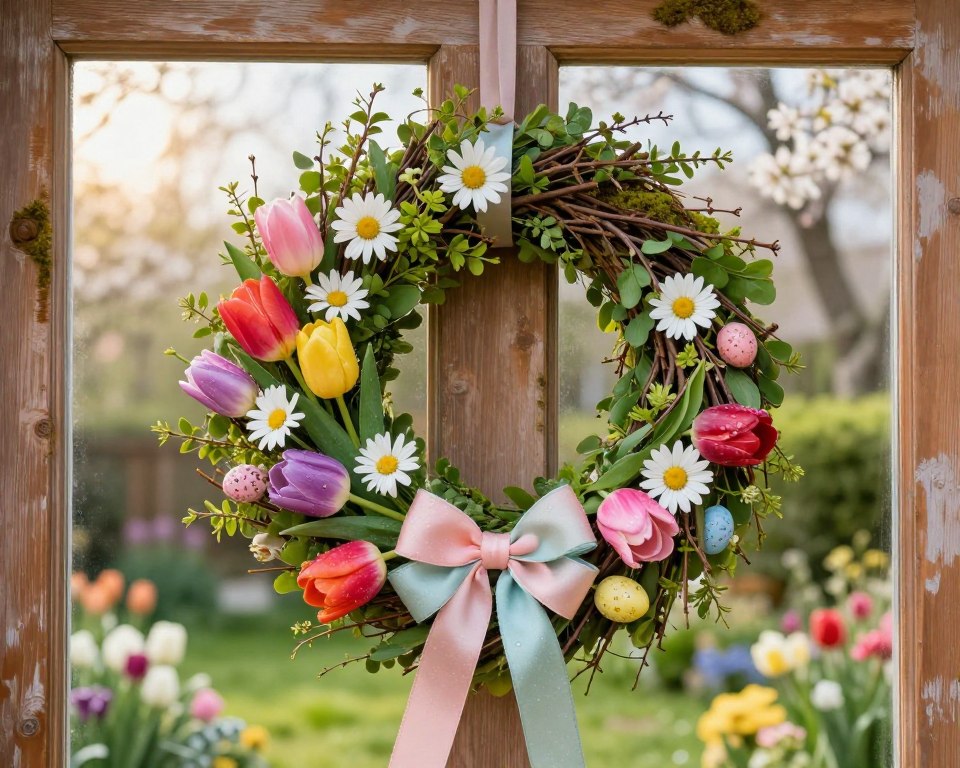 Frühlingskranz Türdekoration Frühlingskranz Türdekoration