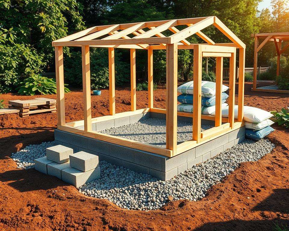 Fundament Gewächshaus Aufbau