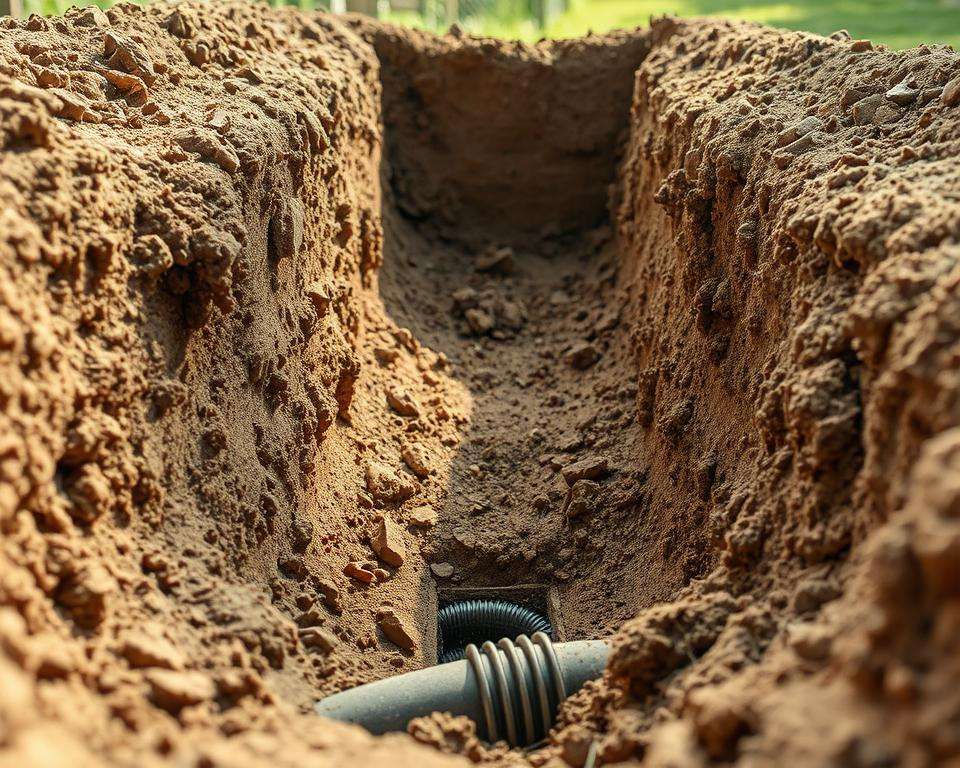 Fundamentgrube Aushub Drainage