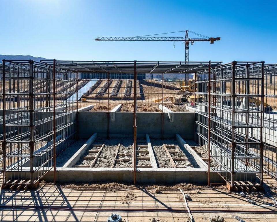 Gabionenfundament Schalungsmethoden