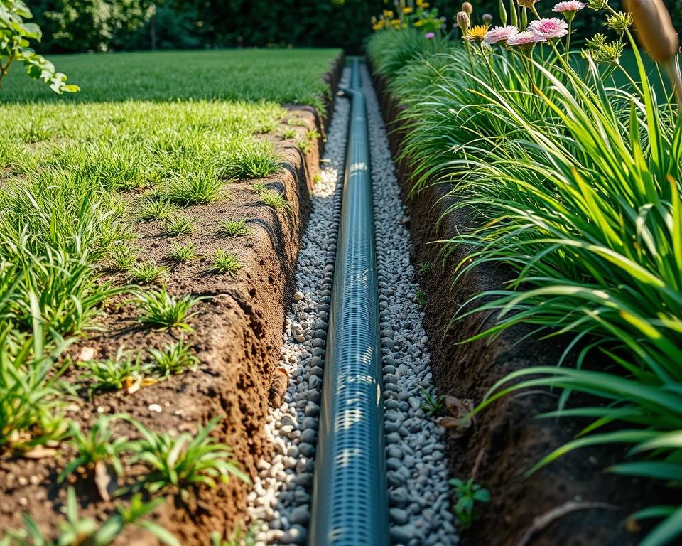 Garten Entwässerungsrinne Planung