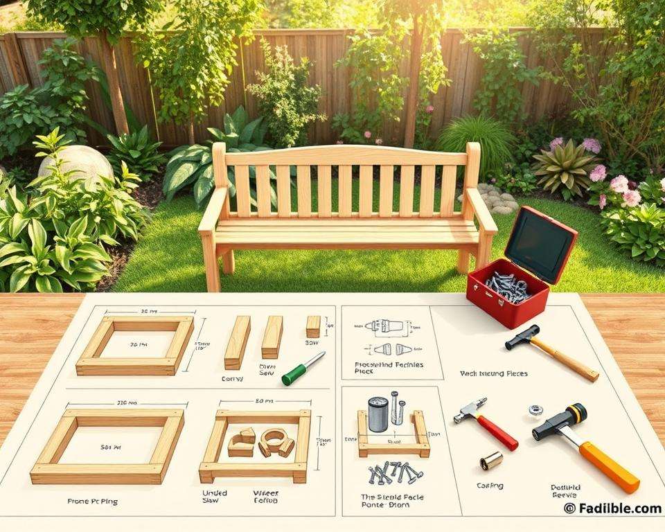 Gartenbank Bauplan Schritt-für-Schritt