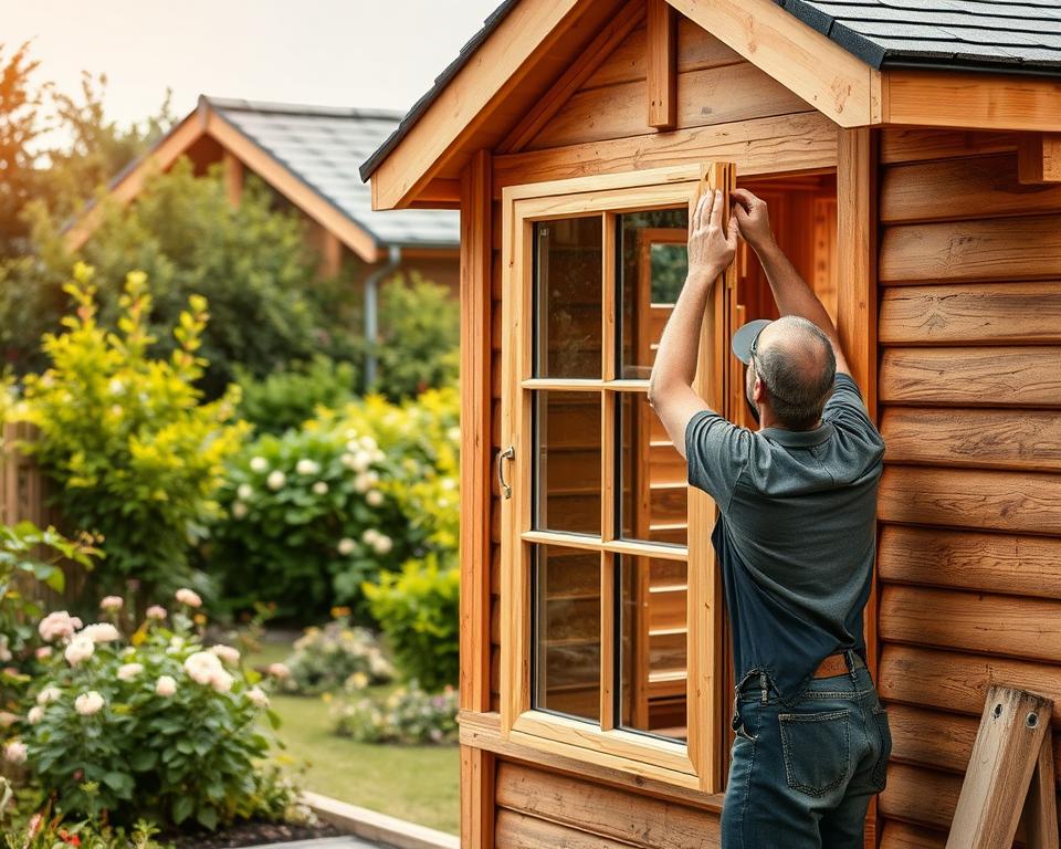 Gartenhaus Fenster einbauen & abdichten – Anleitung