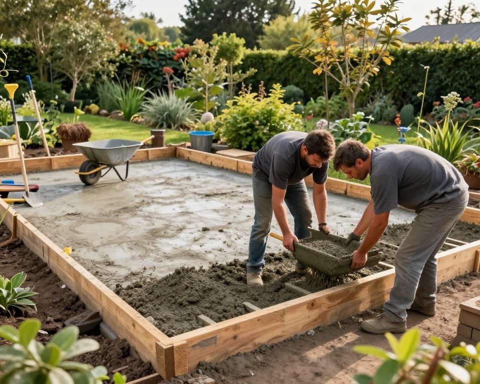 Gartenhaus Fundament Betonierung