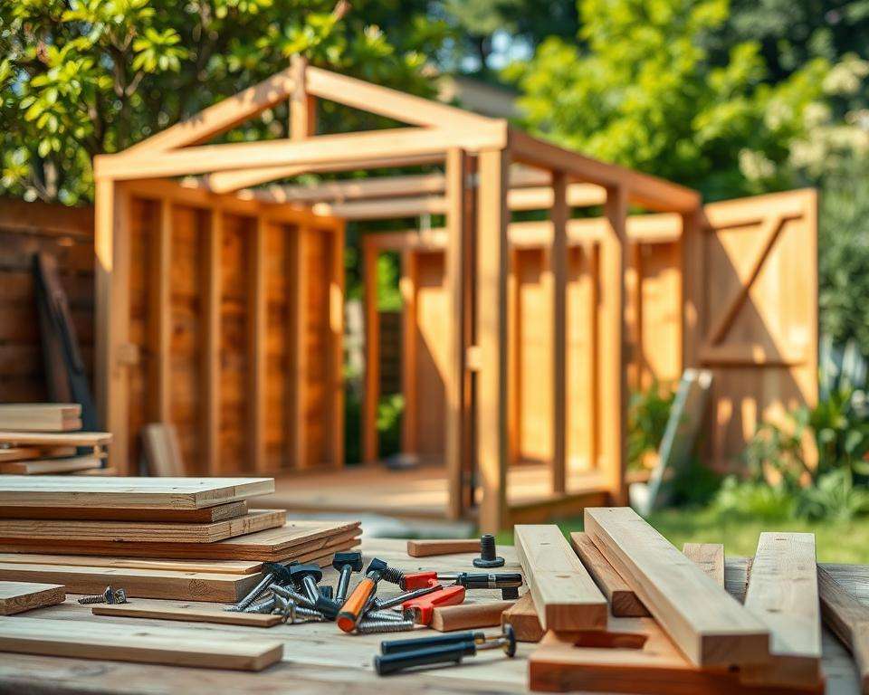 Gartenhaus Materialien Aufbau