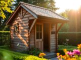 Gartenhaus aus Holz mit Satteldach