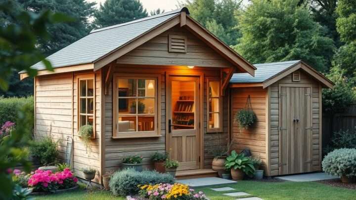 Gartenhaus mit seitlichem Geräteschuppen: Ideen, Designs und Planungsansätze