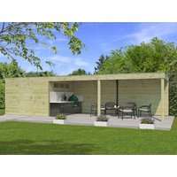 Gartenhaus Modell QB-Line 9,00 m² + 600 cm Anbau| Rabatt: 26%
