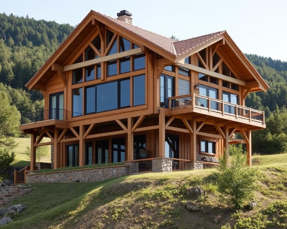 Gartenhausbau am Hang Hauptkonstruktion
