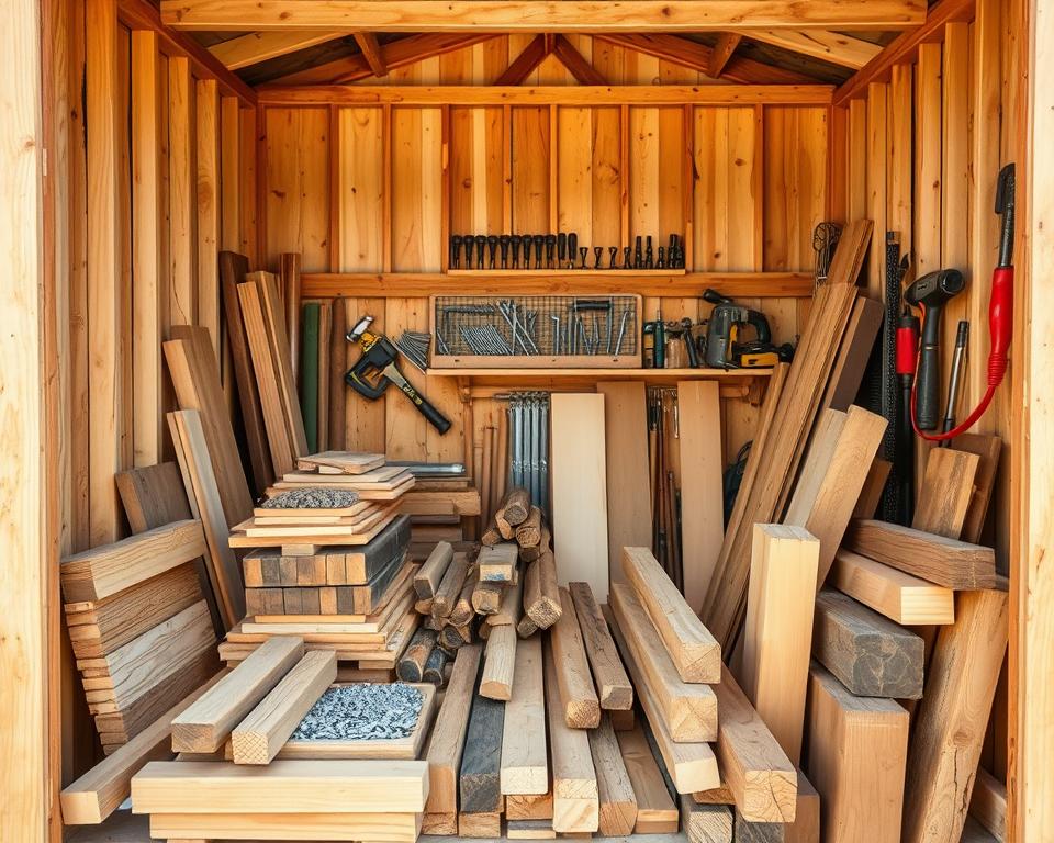 Gartenhausmaterialien und Konstruktionsmethoden